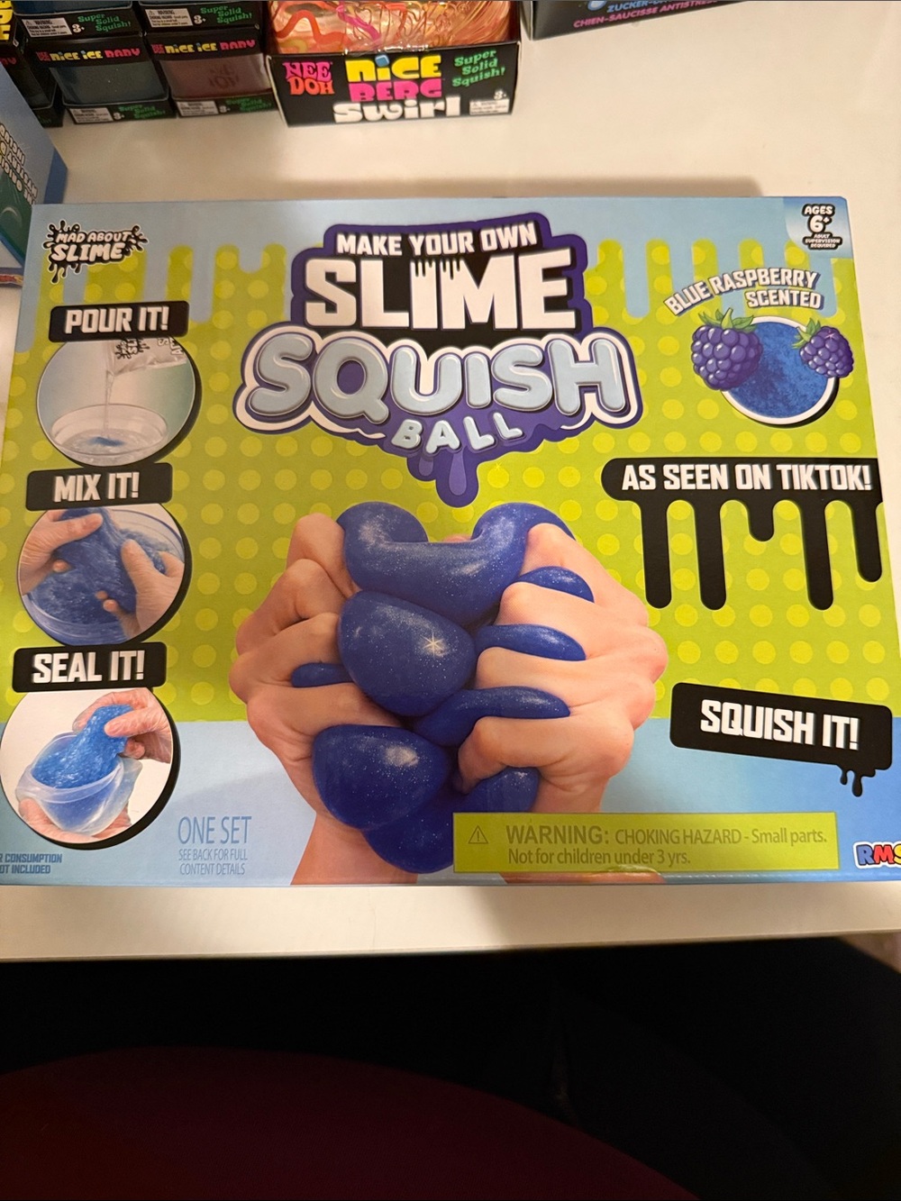 Make Your Own Slime Squish Ball - Blue (Blue Raspberry Scented)